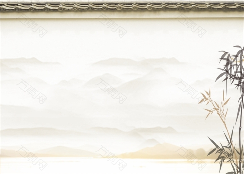 中国风水墨竹子背景