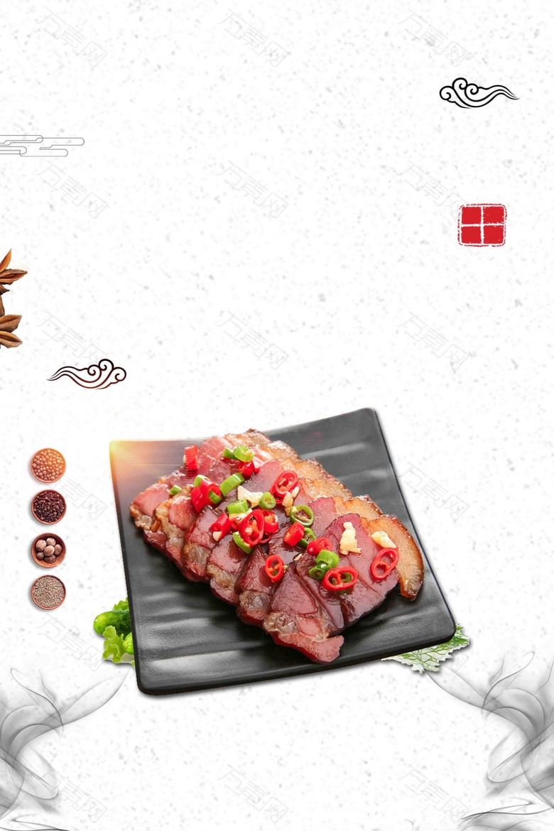 舌尖腊肉版式创意设计