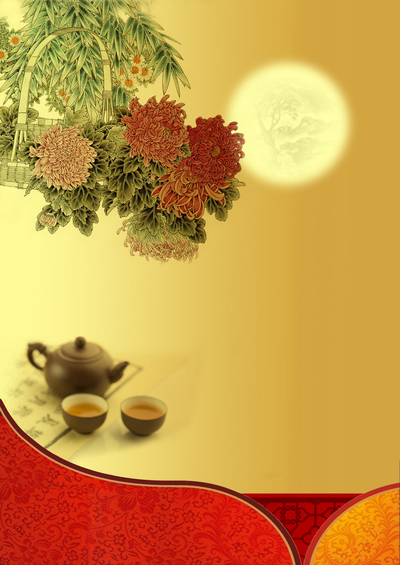 中国风茶道简约渐变背景