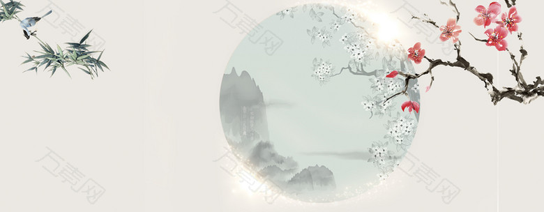 中药中医调理养生医疗展板背景