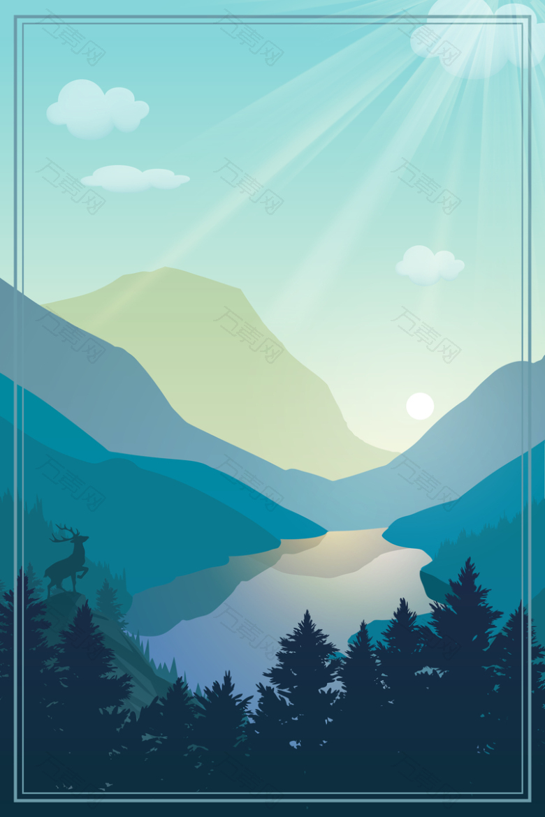 山水风景海报背景