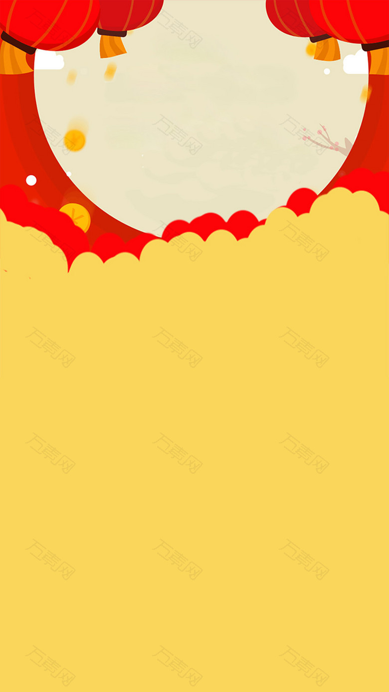 黄色扁平中国风背景