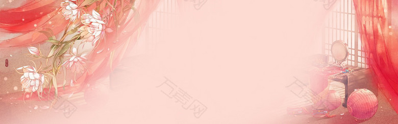 淘宝天猫中国风淡粉色banner