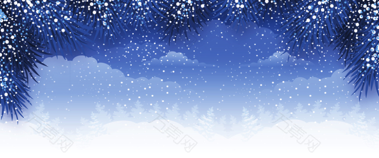 冬季浪漫雪花渐变背景