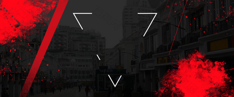 双12狂欢节三角黑色banner