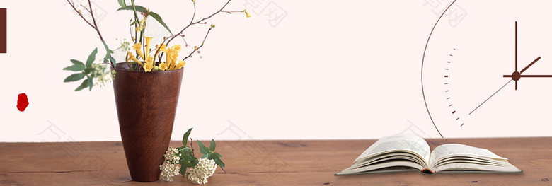 简约文艺花瓶书桌教师节淘宝banner