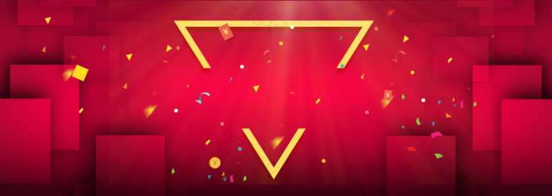 双11三角几何红色banner