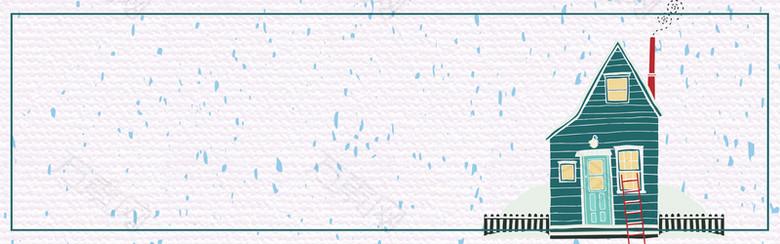 手绘卡通圣诞节房屋banner