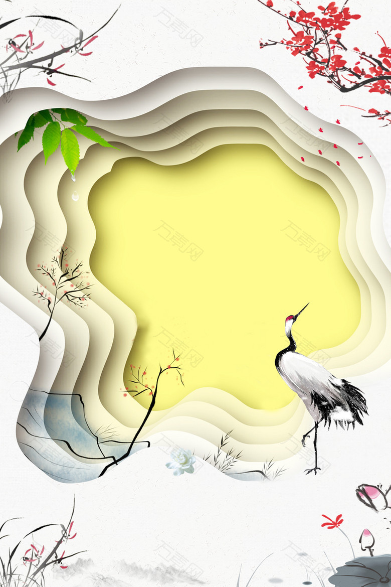 中国风古韵水墨画壁纸平面广告