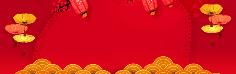 新年红色电商淘宝banner背景