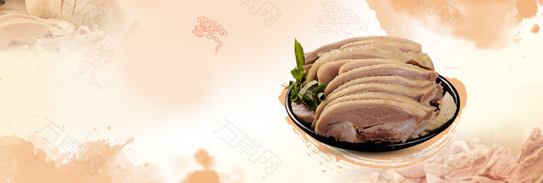 浅色食品熟食盐水鸭熟食电商banner