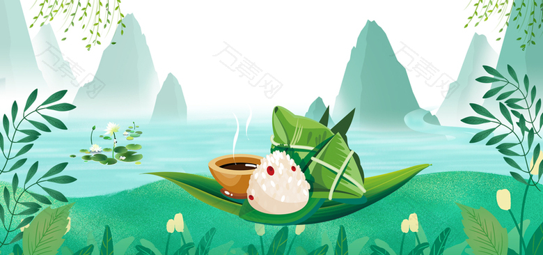 端午节粽享端午中国风banner