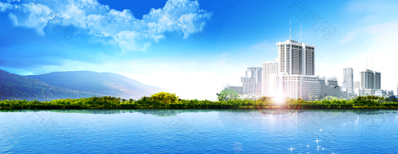蓝天banner背景