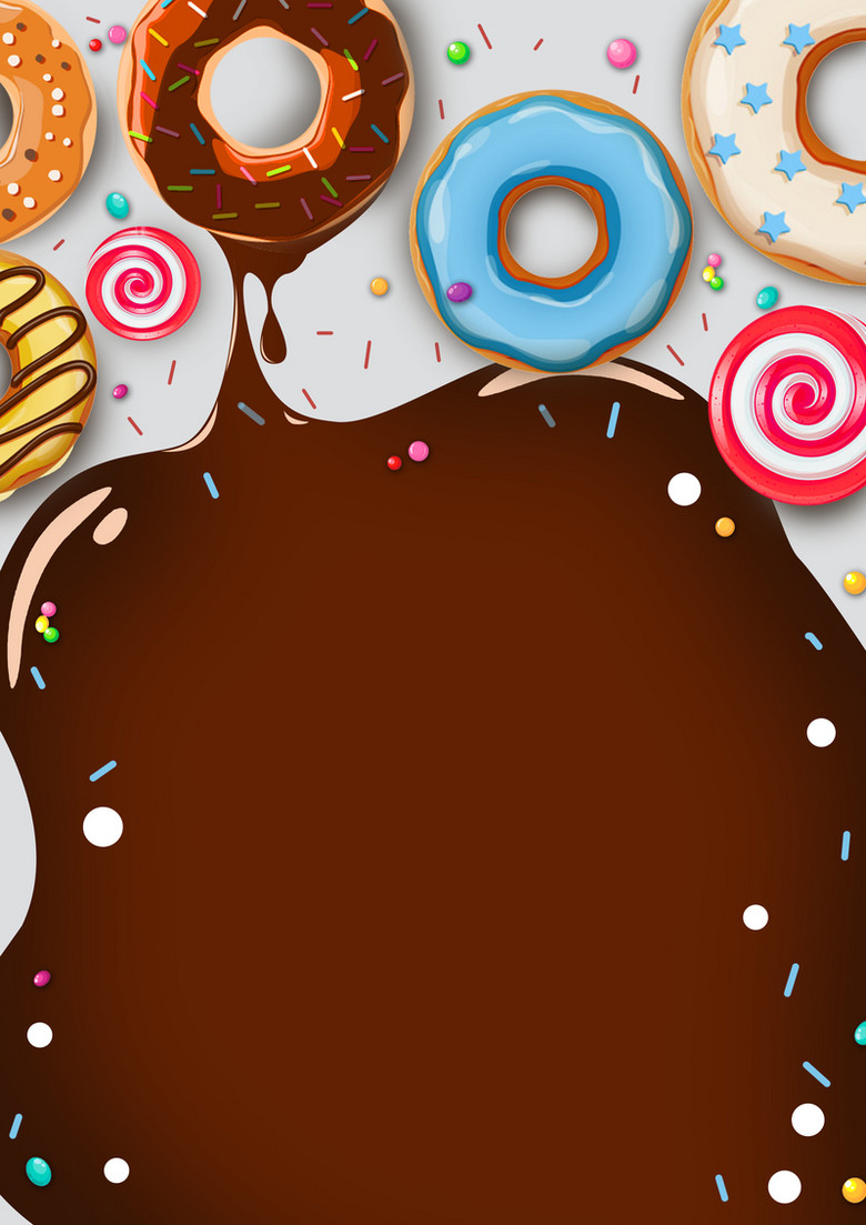 手绘清新私房蛋糕美食宣传海报背景素材