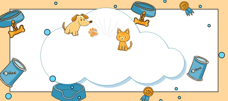 宠物卡通手绘海报banner