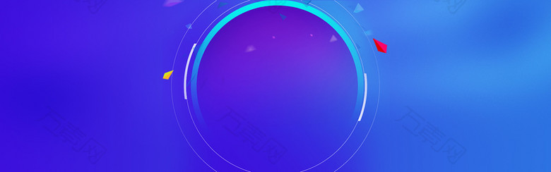 蓝色炫酷科技扁平几何背景banner