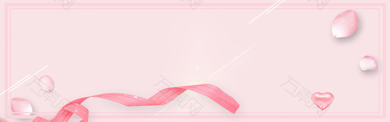 38文艺女王节花瓣banner海报