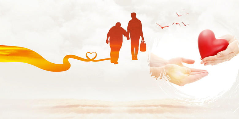 夕阳无限好关爱老人psd素材