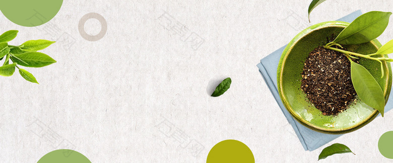 茶艺灰色简约banner