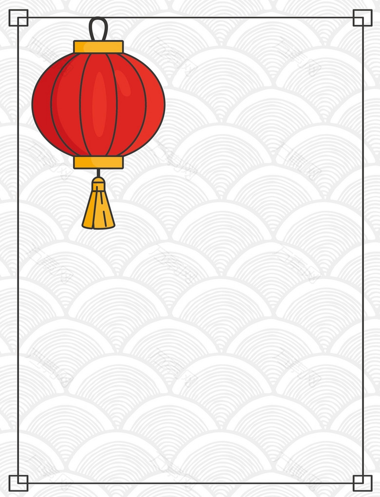 矢量扁平化中国风灯笼背景素材