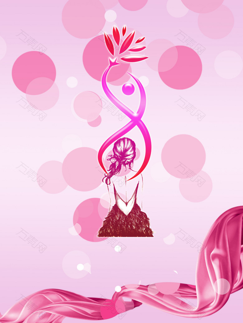 38妇女节女神背影清新海报背景