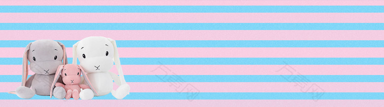 小孩玩具公仔卡通条纹简约banner