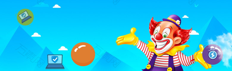 天猫愚人节搞怪恶搞卡通蓝色banner