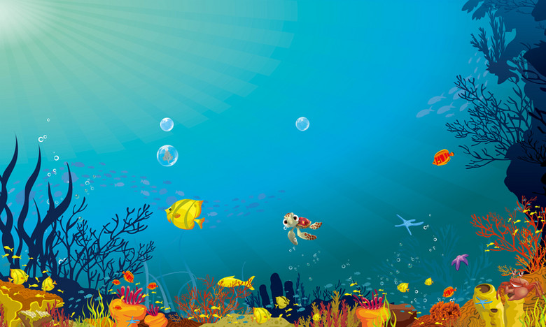 海洋卡通背景 素材 免费海洋卡通背景图片素材 海洋卡通背景素材大全 万素网