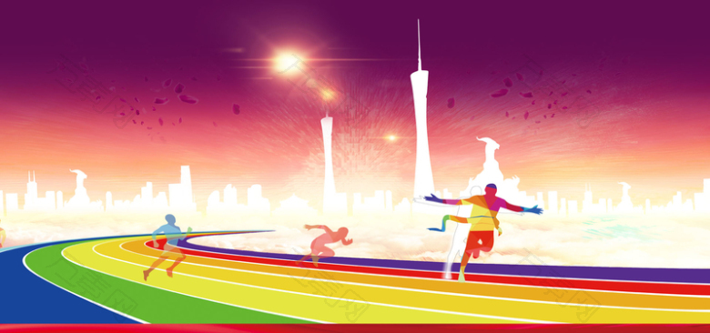 户外运动色彩渐变多彩背景banner