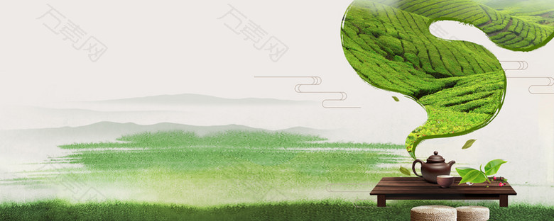 茶叶文艺清新大气banner