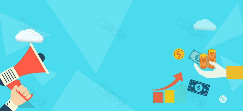 扁平蓝色喇叭banner