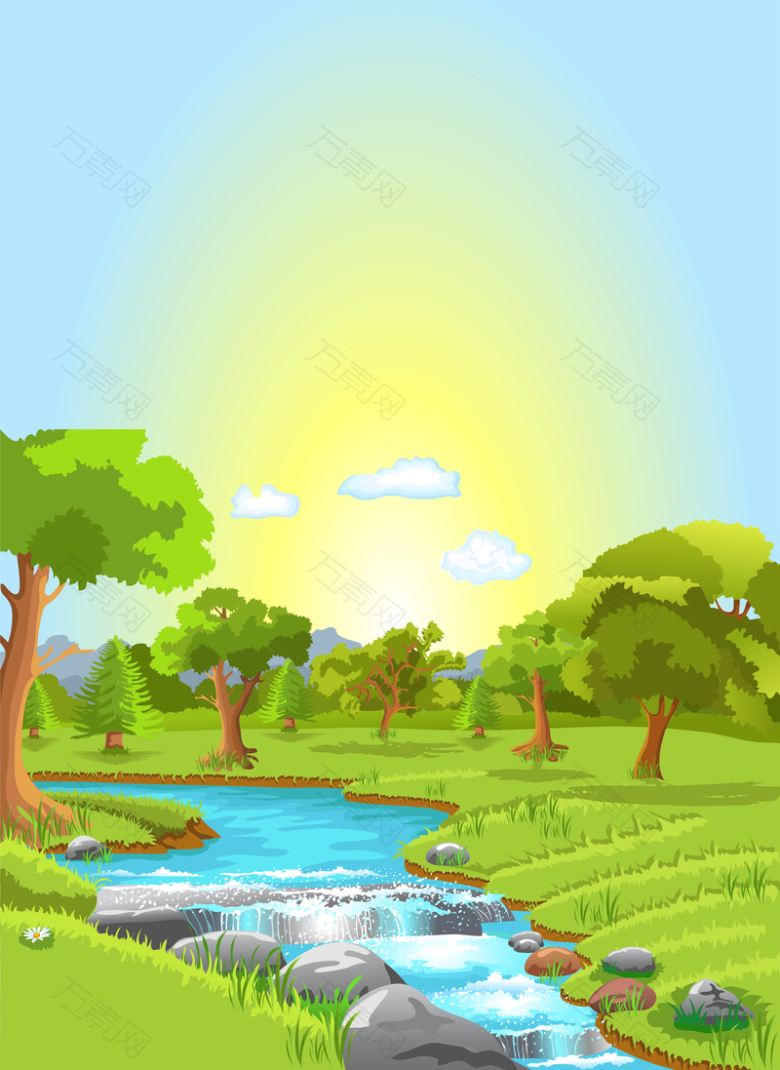 卡通森林背景广告背景