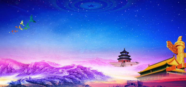 天坛华表背景图