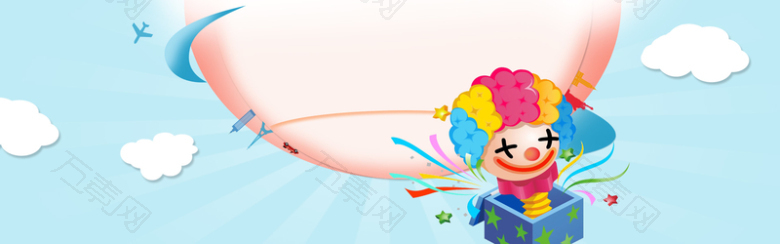 电商卡通愚人节蓝色Banner