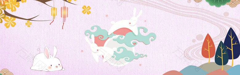 手绘中国风中秋节banner