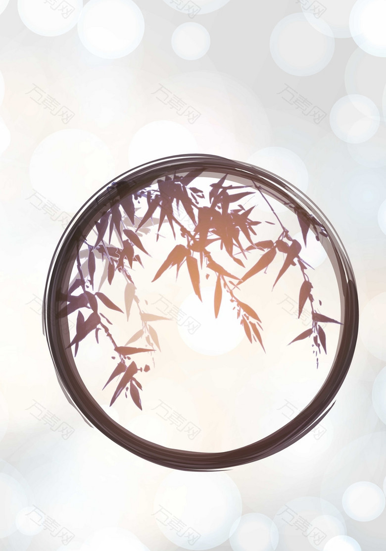水墨竹林背景模版