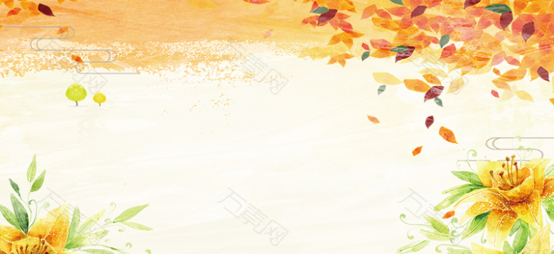 淘宝立秋清新海报banner背景