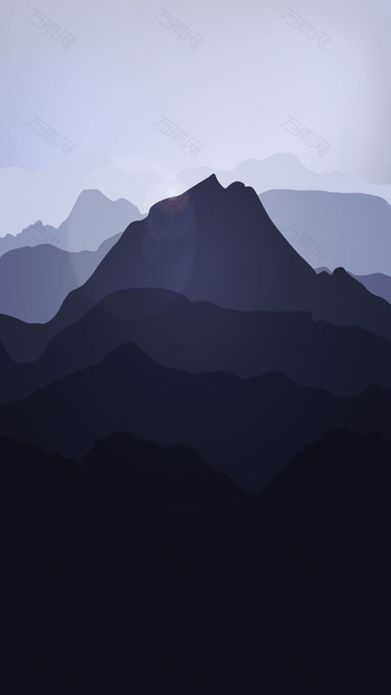 扁平化大山矢量图H5背景
