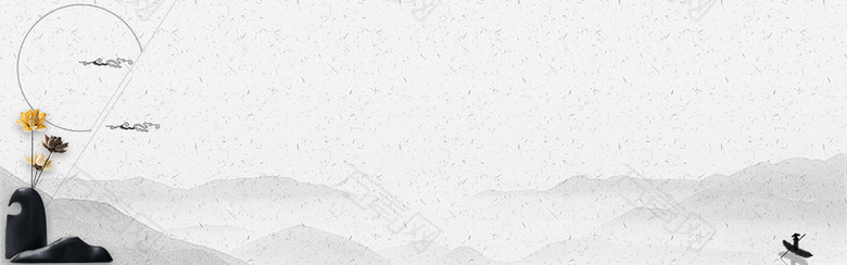 天猫中国风复古文艺冷色海报banner