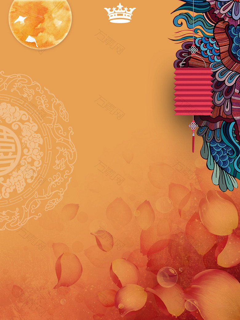 中国风中式图案与花卉背景素材