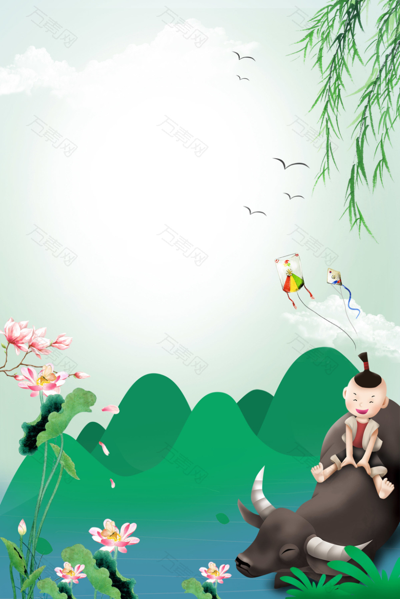 绿色二十四节气之清明宣传海报