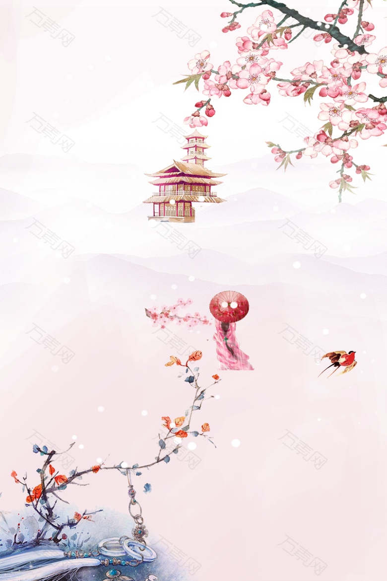 冬至文艺暖心梅花手绘banner