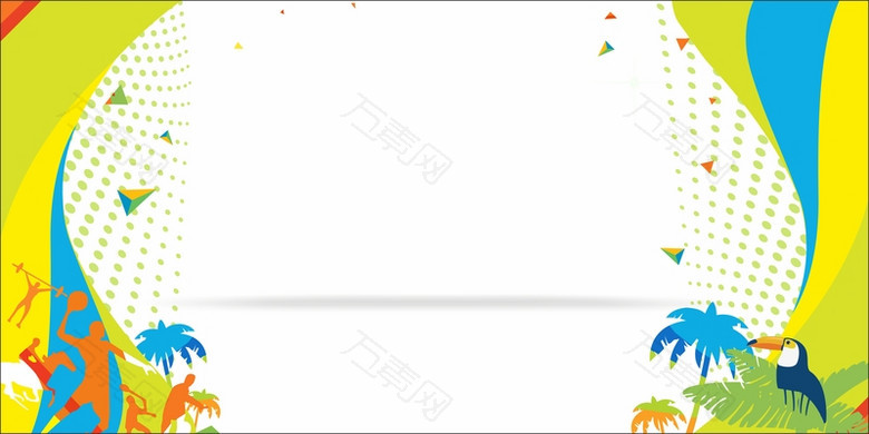 绿色扁平运动人物背景