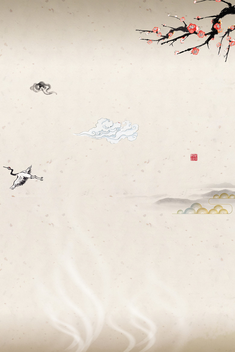 中国风水墨桃花背景素材