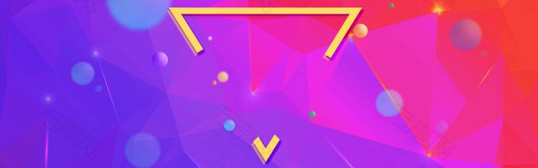 几何晶体渐变蓝色红色拼接banner