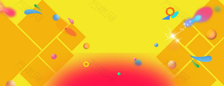 火拼双11促销季几何黄色banner