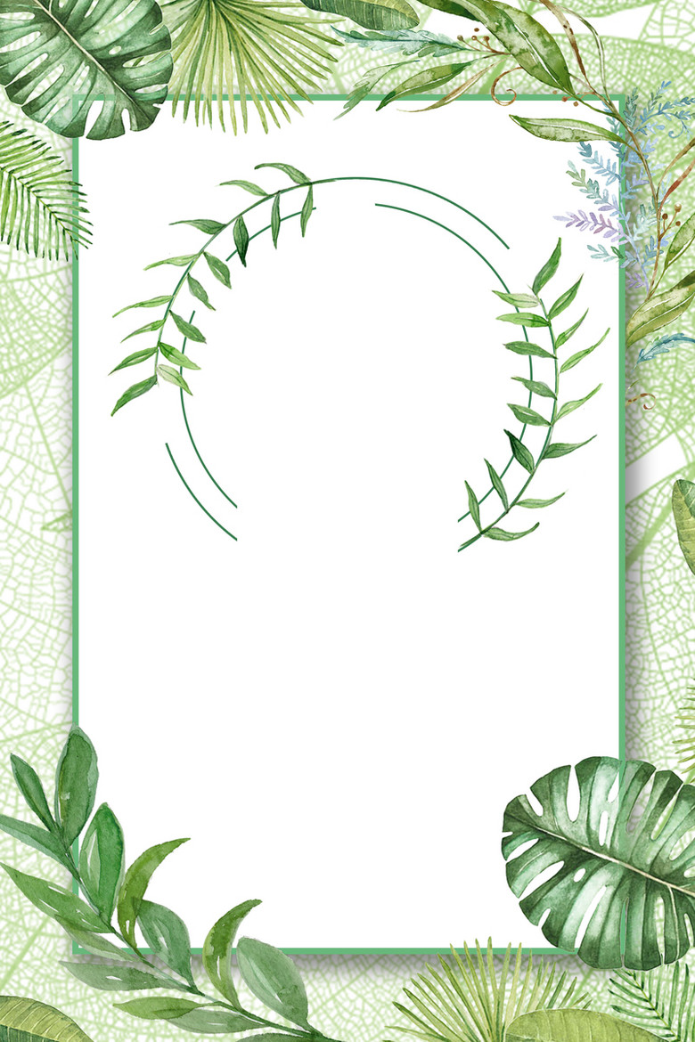 2018小清新绿色手绘植物早春上新春季促销海报