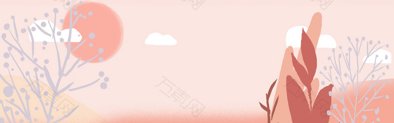唯美粉色扁平淘宝天猫电商banner海报
