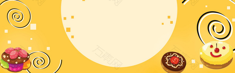 卡通手绘风美食banner