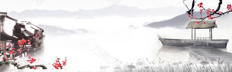 中国风水墨电商海报背景